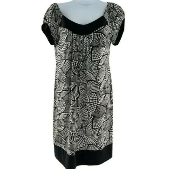 Robbie Bee Womens Signature Dress Midi Black and White Polka Dot Ruffles Size 8 - Picture 5 of 6